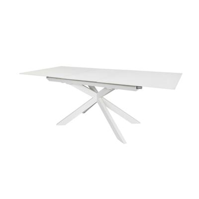 Kave Home Uitschuifbare Eettafel 'Atminda' Glas, 160-210 x 90cm, kleur Wit Kave Home Uitschuifbare Eettafel 'Atminda' Glas, 160-210 x 90cm, kleur Wit