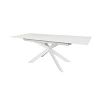 Kave Home Uitschuifbare Eettafel 'Atminda' Glas, 160-210 x 90cm, kleur Wit - thumbnail