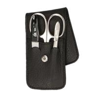Erbe Solingen 3-delige manicure etui met drukknoopsluiting zwart (erbe9018) - thumbnail