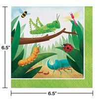 Haza Witbaard insecten servetten, 16st. - thumbnail