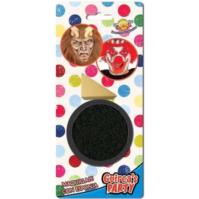 Zwarte schmink met sponsje