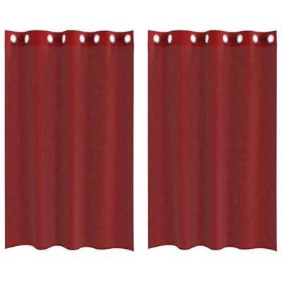 Gordijnen voile met doorvoertules 2 st wijnrood Gordijnen voile met doorvoertules 2 st wijnrood