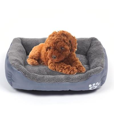 Candy Color vier seizoenen echte warme huisdier hond kennel mat Teddy hond mat maat: S 43 × 32 × 10cm (grijs)