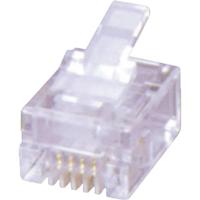 MH Connectors MHRJ114P4CR Modulaire stekker RJ10 6510-0104-02 Stekker, recht Aantal polen: 4P4C Transparant 1 stuk(s) - thumbnail