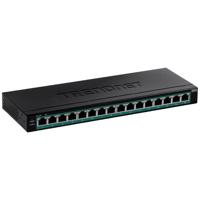 TRENDnet TPE-TG160H 16-Poorts PoE+ Switch Gigabit 123W , zwart - thumbnail