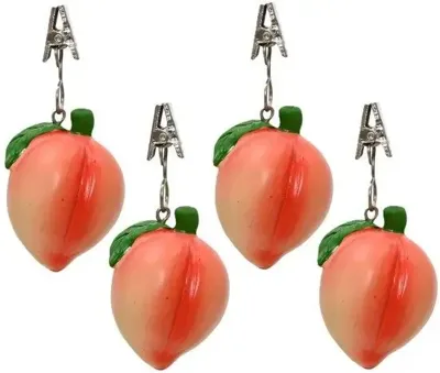 Decoris tafelkleedgewicht polyresin perzik 4x4x5cm perzik