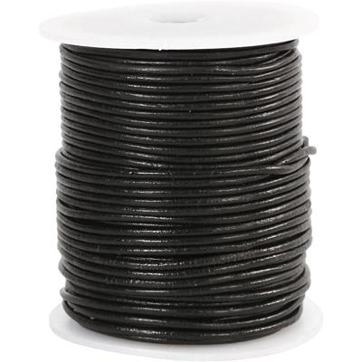 Creativ Company Leerkoord, dikte 2 mm, zwart, 50 m/ 1 rol