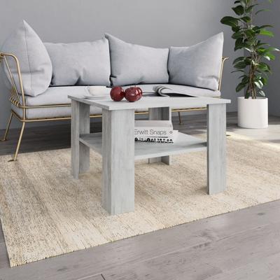 vidaXL Salontafel 60x60x42 cm spaanplaat betongrijs
