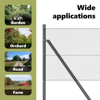 VidaXL Afrasteringspaal grijs 10 x 0,6 m (12 x 12 mm gaas)