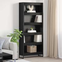 Boekenkast 2 pcs Zwart Eiken 80 x 30 x 155 cm Bewerkt hout - thumbnail