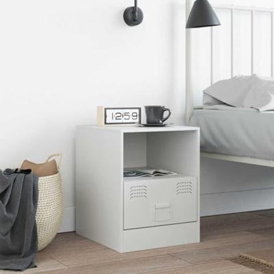 Nachtkastje 34,5x39x44 cm staal wit