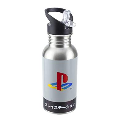 Playstation - Metal Water Bottle with Straw