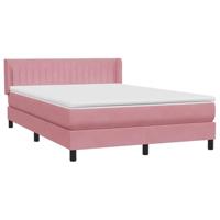 Boxspring met matras fluweel roze 140x210 cm - thumbnail