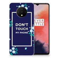 OnePlus 7T Silicone-hoesje Flowers Blue DTMP - thumbnail