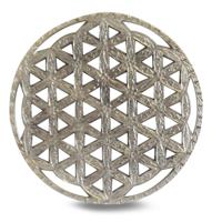 Muurdecoratie Flower of Life Nikkelen Afwerking (15 cm) - thumbnail