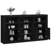 Dressoir met LED-verlichting 181,5x37x100 cm zwart - thumbnail