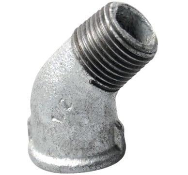 Kirchhoff Smeedbaar ijzeren bocht 45°, verzinkt, 1/2"H x 1/2"ET, (121) - 989728055