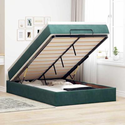 Ottoman bed met matras 120x200cm fluweel donkergroen