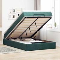 Ottoman bed met matras 120x200cm fluweel donkergroen - thumbnail