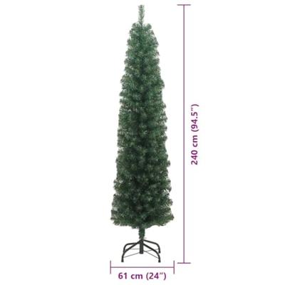 VidaXL Kunstkerstboom groen 240 cm pvc en staal en kunststof