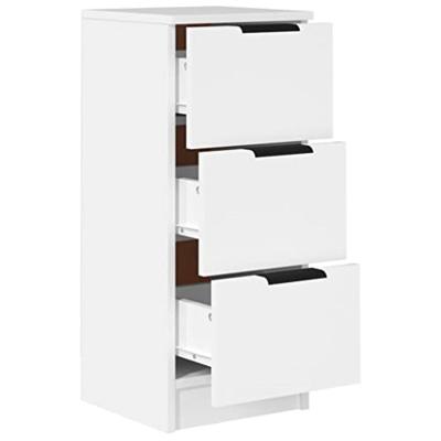 Dressoirs 2 st 30x30x70 cm bewerkt hout wit Dressoirs 2 st 30x30x70 cm bewerkt hout wit