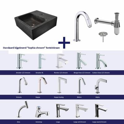 FonteinPack Square Natuursteen 30x30x10 cm Chroom (Keuze uit 20 kranen) FonteinPack Square Natuursteen 30x30x10 cm Chroom (Keuze uit 20 kranen)
