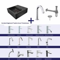 FonteinPack Square Natuursteen 30x30x10 cm Chroom (Keuze uit 20 kranen) - thumbnail