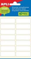 Apli witte etiketten ft 13 x 40 mm (b x h), 84 stuks, 14 per blad (2672) - thumbnail