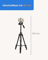 MOJOGEAR 167cm 3-in-1 statief: driepoot, monopod & horizontale arm - thumbnail
