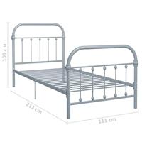 Bedframe metaal grijs 100x200 cm - thumbnail