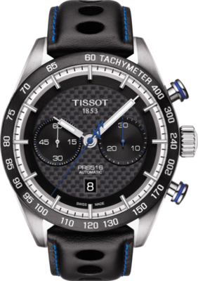 Horlogeband Tissot T1004273620100 / T610037467 Leder Zwart 22mm