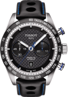 Horlogeband Tissot T1004273620100 / T610037467 Leder Zwart 22mm - thumbnail