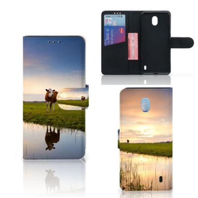 Nokia 1 Plus | Telefoonhoesje | Met pasjeshouder | Koe