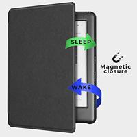 Lunso - Kobo Glo / Glo HD / Touch 2.0 (6 inch) - Vegan saffiano leren sleepcover hoes - Zwart - thumbnail