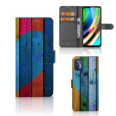 Motorola Moto G9 Plus | Book Style Case | Wood Heart - Cadeau voor je Vriend