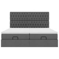 Ottoman bed met matrassen 180x200cm stof donkergrijs - thumbnail