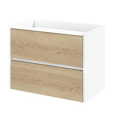 Wastafelonderkast Tiger Reverse 80 cm Naturel Eik - Mat Wit