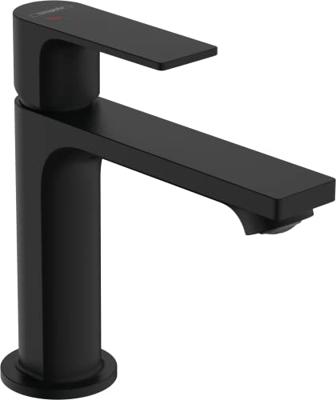Wastafelkraan HansGrohe Rebris E Eengreeps 110 CoolStart Met Trekwaste Mat Zwart - thumbnail