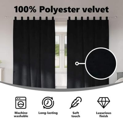 VidaXL Verduisterende gordijnen 2 pcs zwart 140 x 225 cm fluweel