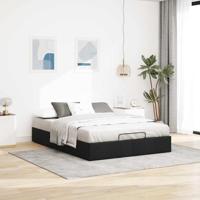 Bedframe zonder matras 140x200 cm stof zwart - thumbnail