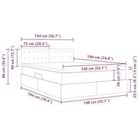 Opbergbed met matras Lichtgrijs 140 x 190 cm Bewerkt hout - thumbnail