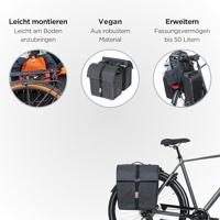 Dubbele fietstas Basil Urban Dry MIK 50 liter - charcoal - thumbnail