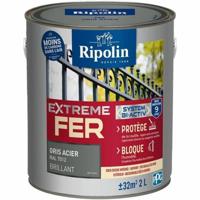 Extreem ijzerstaalgrijs RAL 7012 glanzend - RIPOLIN - 2 L - thumbnail