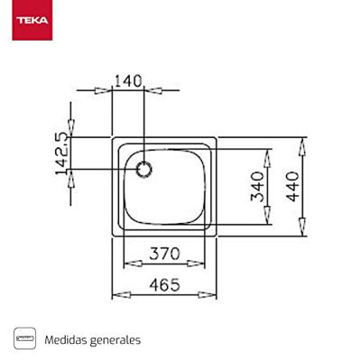 Wastafel met Eén Spoelbak Teka 3001 universo