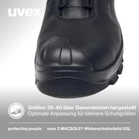 uvex S3L BOA PU/GU W12 6536346 Hoge veiligheidsschoenen S3L Schoenmaat (EU): 46 Zwart 1 paar - thumbnail