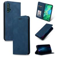 Retro huid voelen Business magnetische horizontale Flip lederen case voor Huawei Nova 5/Nova 5 Pro (marineblauw) - thumbnail