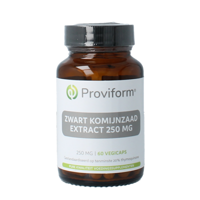 Proviform Zwart komijnzaad 250mg (20% thymoquinone) 60 Vegetarische capsules Proviform Zwart komijnzaad 250mg (20% thymoquinone) 60 Vegetarische capsules