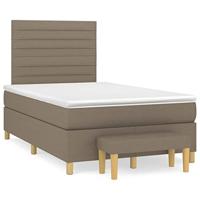 Boxspring met matras stof taupe 120x200 cm - thumbnail