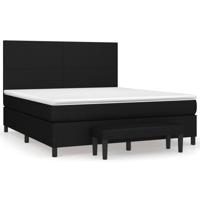 Boxspring met matras stof zwart 180x200 cm - thumbnail