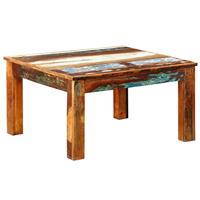 Salontafel vierkant gerecycled hout - thumbnail